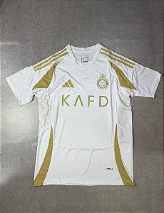 CAMISA AL-NASSR FC 2024/25 BRANCA E DOURADO