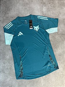 Camisa Cruzeiro 25/26 Treino Adidas Masculina - Azul Turquesa+Branco