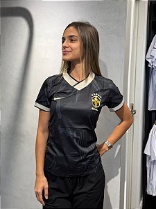 Camisa Brasil Preta Comemorativa Feminina