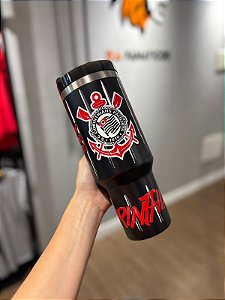 COPO TÉRMICO CORINTHIANS BANDO DE LOUCO PRETO/VERMELHO