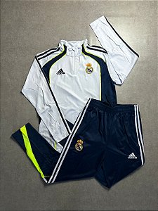 CONJUNTO DE TREINO REAL MADRID BRANCO/AZUL MARINHO