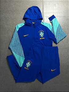 CONJUNTO DE TREINO SELEÇÃO BRASILEIRA AZUL/VERDE ÁGUA