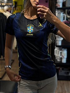 Camisa Brasil 2026/27 Jordan - Feminina Torcedor - Azul e Preta