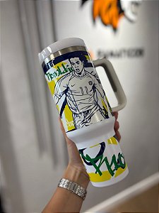 COPO TERMICO CANUDO SELEÇÃO BRASILEIRA RONALDINHO