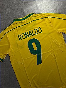 CAMISA BRASIL RETRÔ 1998 RONALDO AMARELA