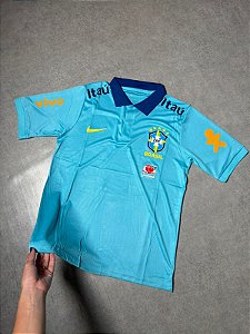 Camisa Brasil Polo De Treino - Azul Claro