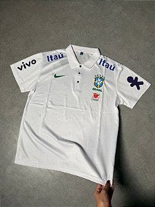 Camisa Brasil Polo De Treino - Branca