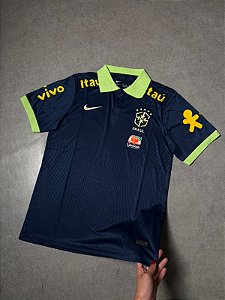 Camisa Brasil Polo De Treino - Azul e verde