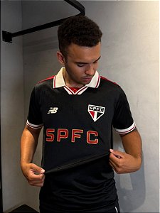Camisa São Paulo Torcedor New Balance - Preto+Off White