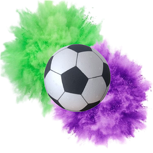 Bola Futebol para Chá Revelação (tema tradicional) 2 Cores: Lilás e Verde