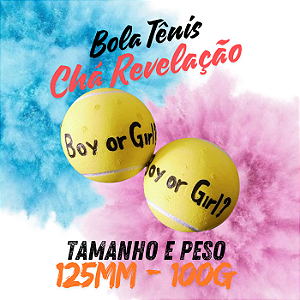 Bola de Tênis ou Beach Tênis para Chá Revelação 125mm (2 unidades)