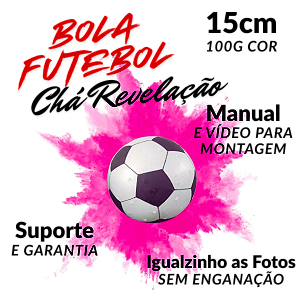 Bola para Chá Revelação Tema Futebol Tradicional 15cm Menino ou Menina