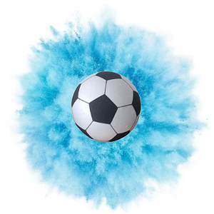 Bola Futebol para Chá Revelação (tema tradicional) Cor Azul 200g