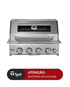 Churrasqueira a gás em inox 4 queimadores visor e infrared