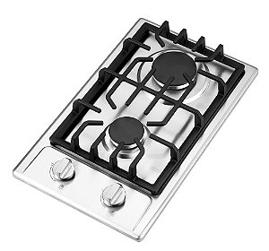 Fogão Cooktop 2 bocas industrial e profissional em aço INOX 304