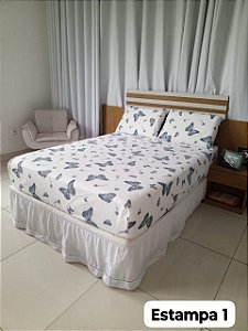 Jogo De Cama Casal Com Elástico Vida Bela 3 pçs