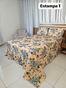 Kit Colcha Queen Pollyana 3 Pçs