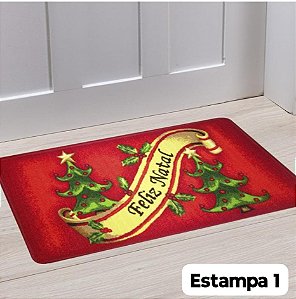 Tapete Bem Vindo Boucle Natalino 0,40 X 0,60