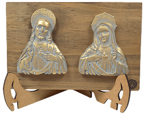 Sagrado Coração de Jesus e Imaculado Coração de Maria 9cm