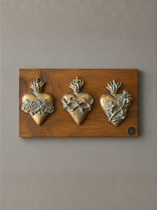 Trio Corações da Sagrada Família 20cm