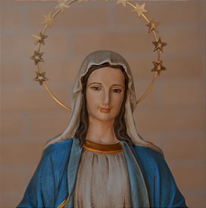 Nossa Senhora das Graças com Resplendor Dourado  - Acabamento Premium - 40 cm