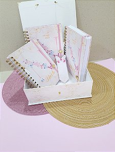 Combo Albabeto com agenda permanente, planner permanente e caderno personalizado