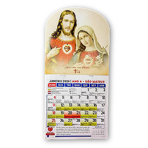Calendário Católico  2026 - Sagrado e Imaculado Coração