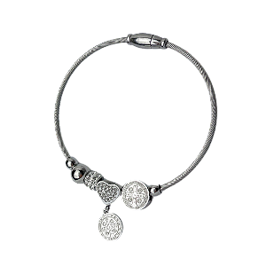 Pulseira Berloque Medalha de São Bento - Aço Inox