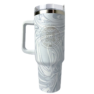 Copo térmica branco mármore cinza São Bento - 1,2 L