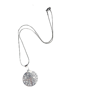 Colar Aço Inox Prata com Medalha de São Bento