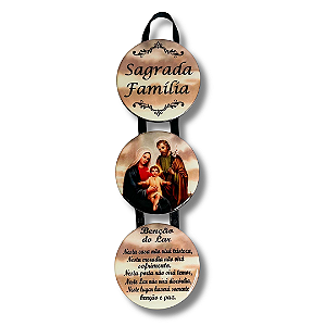 Adorno de Porta Sagrada Família Triplo em MDF