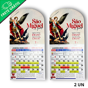 Kit com 2 calendário católico São Miguel - 2026