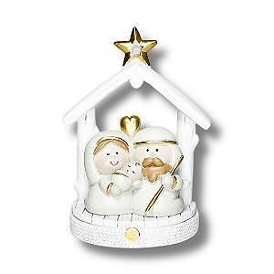 Imagem em Resina Presépio Sagrada Família Branco - 11cm