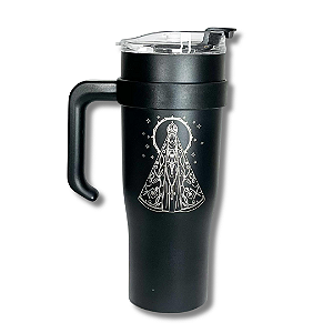 Copo Térmico Preto de Nossa Senhora Aparecida - 1,2L