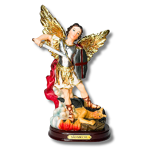 Imagem de São Miguel Arcanjo com Detalhe em Dourado - 21 CM