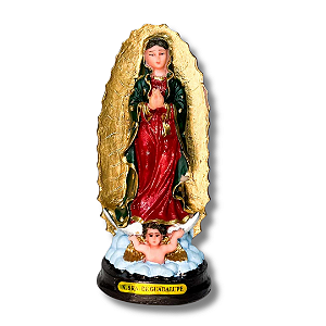 Imagem de Nossa Senhora de Guadalupe com Detalhe em Dourado (pequena) - 14 CM