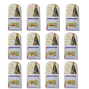 Kit com 12 Calendário de Nossa Senhora Aparecida 2026 - Atacado