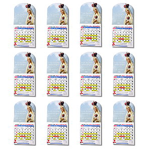 Kit com 12 Calendário de Nossa Senhora de Fátima 2026 - Atacado