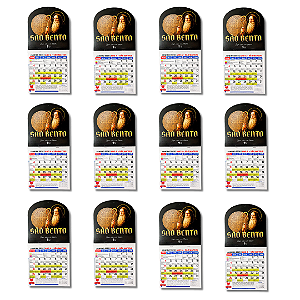 Kit com 12 Calendário de São Bento 2026 - Atacado