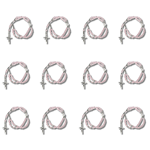 Kit com 12 Terço de Pulso Perolado Rosa de N. S. Aparecida - Atacado