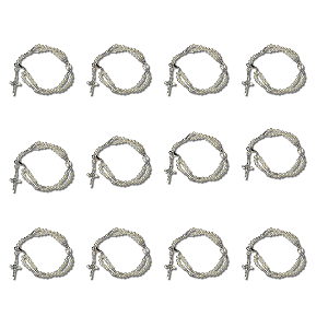 Kit com 12 Terço de Pulso Perolado Branco de N. S. Aparecida - Atacado