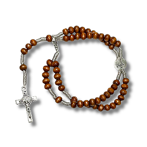 Terço de Pulso de Madeira com Fecho - 22 CM