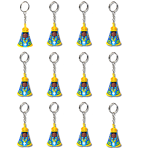 Kit com 12 Chaveiro Emborrachado Alto Relevo 3D de N. S. Aparecida - Atacado