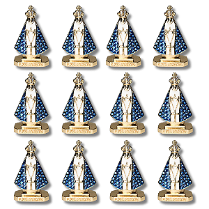 Kit com 12 Imagem de N. S. Aparecida com Strass para Painel de Carro - Atacado