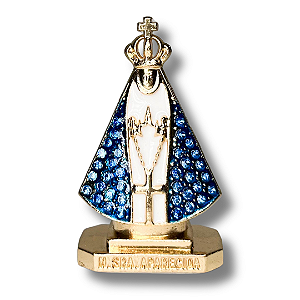 Imagem de Nossa Senhora Aparecida com Strass para Painel de Carro - 5 CM