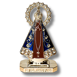 Imagem de N. S. Aparecida Esmaltada Marrom para Painel de Carro - 5 CM