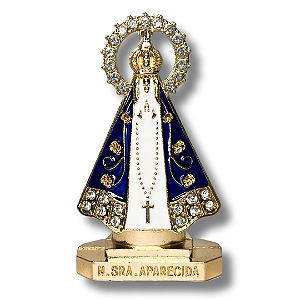 Imagem de N. S. Aparecida Esmaltada Branca para Painel de Carro