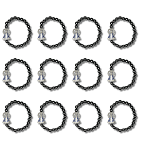 Kit com 12 Pulseiras de Hematita com Pingente de Nossa Sra. Aparecida - Atacado