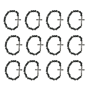 Kit com 12 Pulseira de Hematita com Cruz Cravejada - Atacado