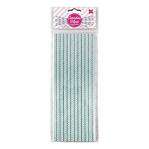 CANUDO DE PAPEL 6MMX200MM C/12-CHEVRON AZUL CLARO